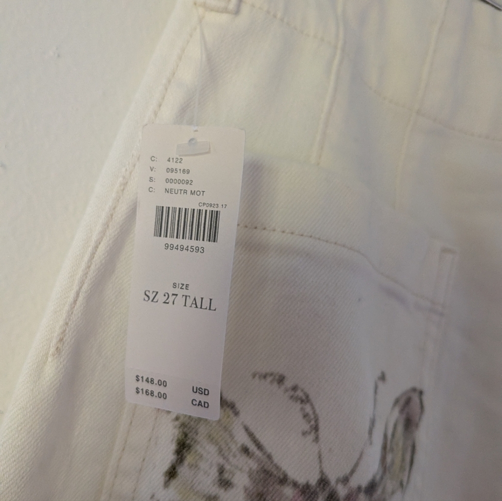 NWT Anthropologie Maeve Swan Gossip Colette Denim Crop Wide-Leg Jeans 27 Long - Picture 14 of 16